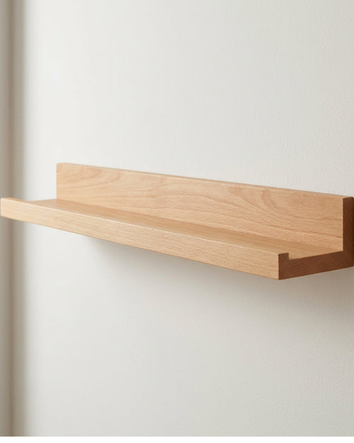 Zumbo Solid Beech Picture Ledge Front Lip Natural 55 cm - Lifestyle view